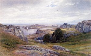Coast With Sailboat, Newport — William Trost Richards