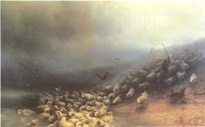 Flock Of Sheep At Gale — Ivan Konstantinovich Aivazovsky