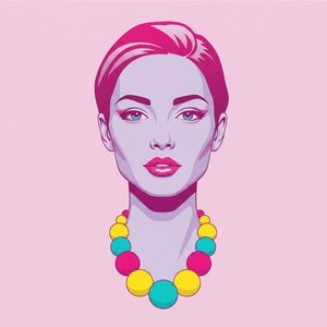 Simetría Serena En Magenta: Una Visión Singular De Gracia Pastel Geométrica — Laurent Charpentier