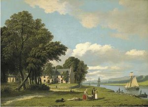 The Clyde At Govan, With Figures And A Boat In The Foreground — John Knox