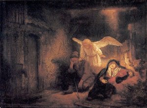 Joseph's Dream In The Stable In Bethlehem — Rembrandt Peale, Baroque