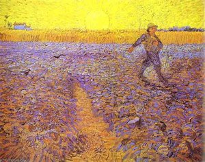 Semeur Et Soleil Couchant — Vincent Willem Van Gogh, Post-impressionist Landscape