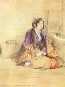 Seated Lady Of Constantinople — Sir David Wilkie, Romanticism, Orientalism