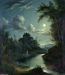 A Landscape And River Scene — Abraham Pether