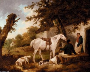 Travellers Resting Outside The Bell Inn — George Morland, Neoclassical