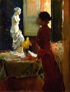 Clotilde Contemplating The Venus De Milo — Joaquín Sorolla Y Bastida, Impressionistic Luminosity