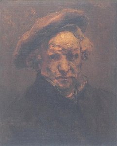 Self Portrait With Beret, Unfinished — Рембрант, Baroque