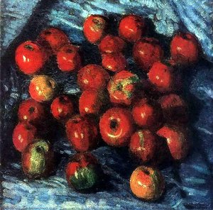 Red Aplles On Blue Tablecloth — Igor Emmanuilovich Grabar