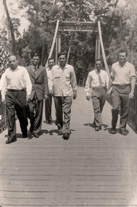 Hashim Khan (extreme Left) And Roshan Khan (middle) Pictured With Group In Egypt During International Touring. Circa 1950s. — The Citizens Archive Of Pakistan (cap)