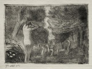 Bather And Geese — Camille Pissarro, Impressionism