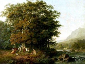 Milkmaids In A Welsh Landscape — George Barret The Elder, Romantic Landscape