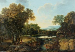 Landscape With A Camp Fire — George Smith