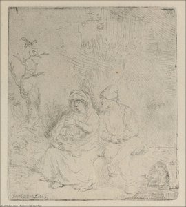 A Repose. In Outline — Рембрант, Baroque