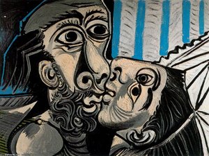 The Kiss 1 — Pablo Picasso, Cubism
