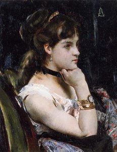 Woman Wearing A Bracelet — Alfred Stevens, Realism