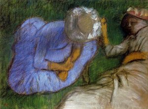 Young Women Resting In A Field — Edgar Degas