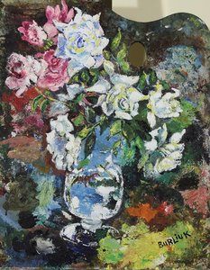 Still Life With Fliwers On Palette — David Davidovich Burliuk