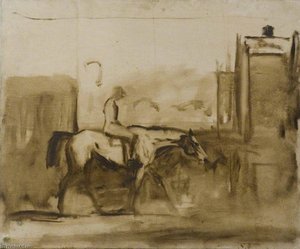 Study Of A Horse And Rider — Sir Alfred James Munnings, Impressionistic Landscape Painting