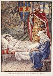 The Witch Gives Advice As To Sir Tristram's Wound — Walter Crane