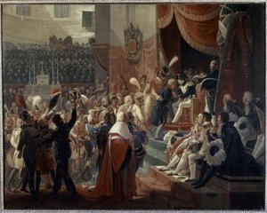 Première distribution des croix de la Légion d'honneur dans l'église des Invalides par l'empereur, 14 juillet 1804