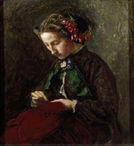 Effie With Foxgloves In Her Hair (the Foxgloves) (euphemia 'effie' Chalmers Gray, 1828–1898, Mrs John Ruskin) — Sir John Everett Millais, Pre-raphaelite Brotherhood