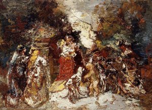 Rendezvous Under The Flowered Bower — Adolphe Joseph Thomas Monticelli
