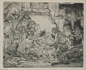 The Nativity — Rembrandt Van Rijn, Baroque