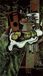 Obst Auf Einer Tischdecke Mit Einer Obstschale, Paris P — Georges Braque