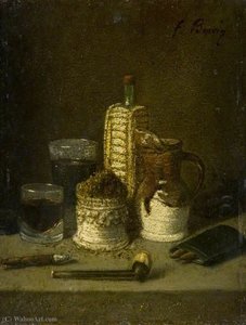 Still Life With A Tobacco Pot And A Pipe — François Bonvin