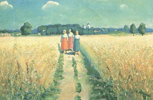 Three Women On The Road — Kazimir Malevich, Impressionism
