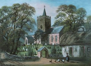 Llanbadarn Church And 'black Lion' Inn — Alfred Worthington