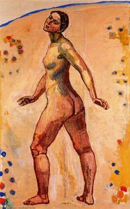 Female Nude Walking — Ferdinand Hodler, Art Nouveau
