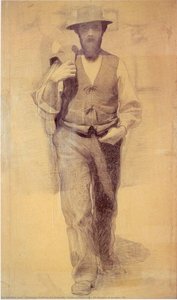 Central Figure Of 'stream Of People' — Giuseppe Pellizza Da Volpedo, Social Realism
