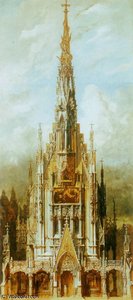 Gotische Grabkirche St Michael Turmfassade — Hans Makart