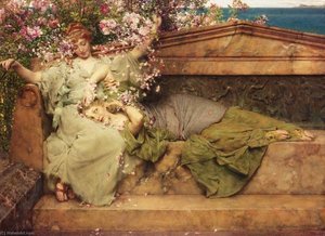 In A Rose Garden — Lourens Alma Tadema
