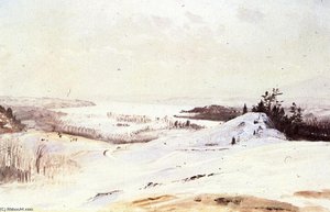 The Hudson Valley In Winter From Olana — Frederic Edwin Church