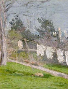 Garden Scene With Clothes Drying On A Line — John Duncan Fergusson