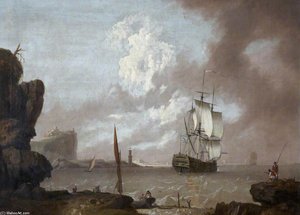 Man-of-war At Anchor, In Port Mahon, Minorca — John Thomas Serres