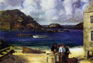Harbor At Monhegan (also Known As Fishing Harbor, Monhegan Island) — George Wesley Bellows, Impressionism