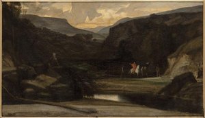 Paysage Saül Poursuivant David — Alexandre Gabriel Decamps