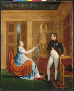 Marie Louise faisant le portrait de Napoléon