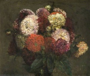 Bouquet De Dahlias — Henri Fantin-latour, Impressionism