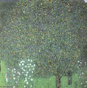 Rosen Unter Bäumen, Öl Auf Leinwand, Musée D'or — Gustav Klimt, Art Nouveau