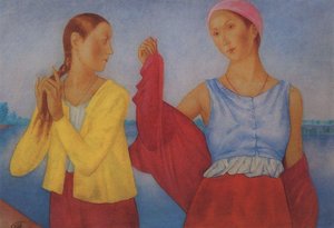 Two Girls — Kuzma Petrov-vodkin
