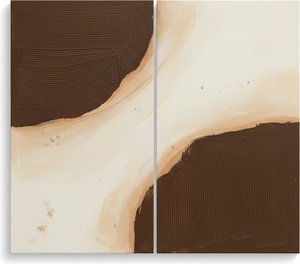 Ethereal Umber Flow: A Monumental Diptych Of Serene Organic Textures And Light — Laurent Roche
