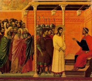 La Maestá. Cristo Ante Pilatos — Duccio Di Buoninsegna, Gothic Art