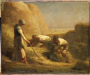 Die Strohhacker — Jean-françois Millet, Romantic Realism