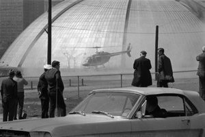 A Helicopter Makes Its Decent During Pittsburgh Peace March — Charles Martin Hardie