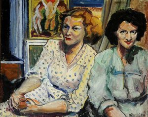 Two Friends In My Studio, Mont De La Rocque, St Aubin's — Francis Ferdinand Maurice Cook