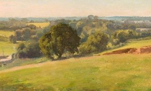 A Summer Afternoon, The Fields, Bengeo, Hertfordshire — Edward Archibald Brown, Pre-raphaelite Revival
